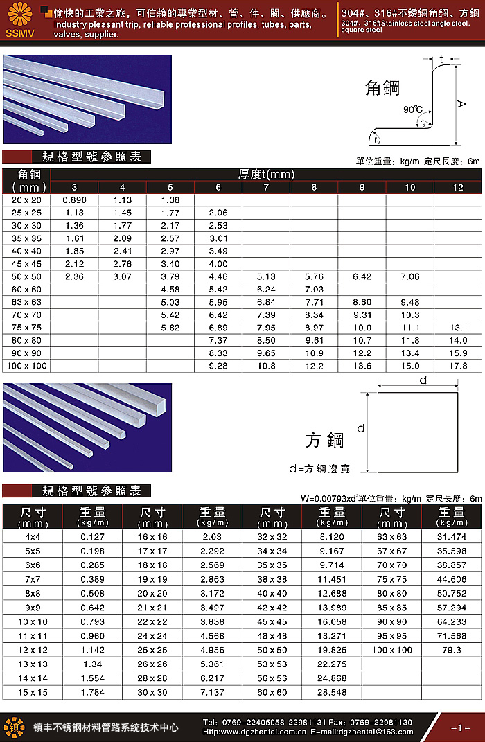 不(bù)鏽鋼角鋼、方鋼